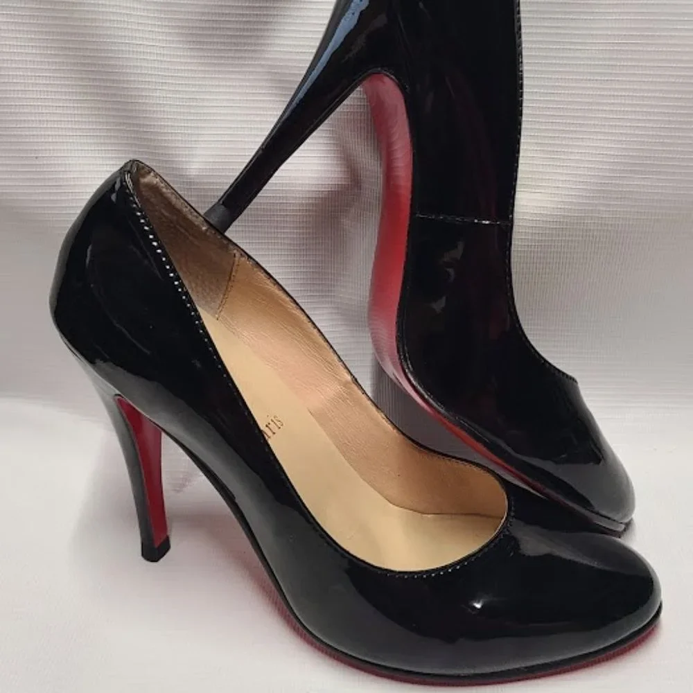 Christian Louboutin Black Patent Leather Heels - Picture 4 of 16